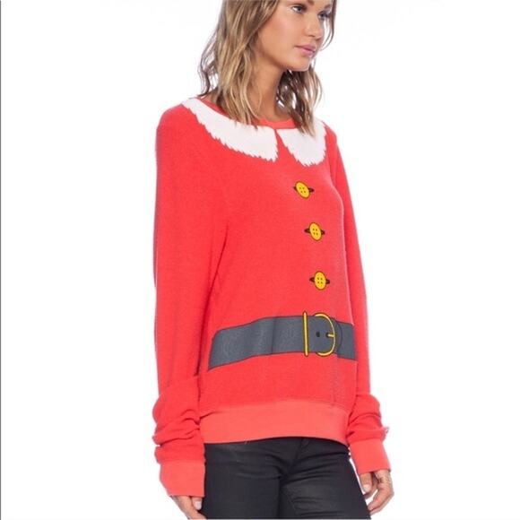 Wildfox Sweater Santa and Elf Knit Christmas Holidays Thermal Red White Size XS - Picture 2 of 13